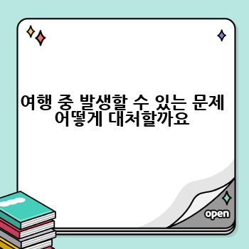 여행 중 발생할 수 있는 문제 어떻게 대처할까요