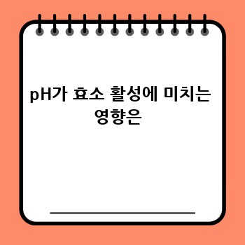 pH가 효소 활성에 미치는 영향은 