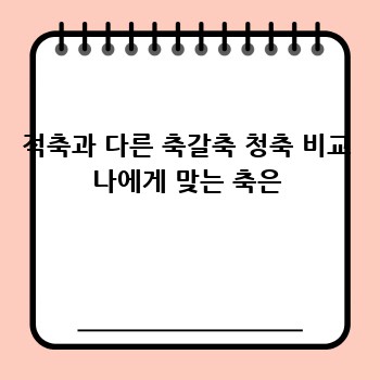 적축과 다른 축갈축 청축 비교 나에게 맞는 축은