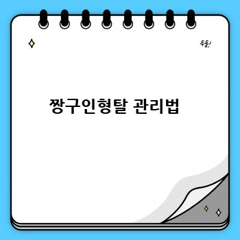 짱구인형탈 관리법 