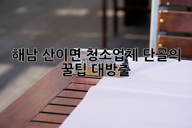 해남 산이면 청소업체 단골의 ✨꿀팁✨ 대방출! 🏠✨