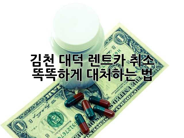 김천 대덕 렌트카 취소? 🤯 똑똑하게 대처하는 법! 🚗💨