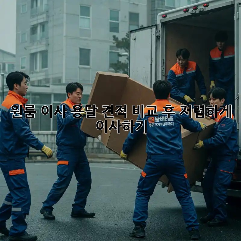 원룸 이사, 용달 견적 비교 후 저렴하게 이사하기!